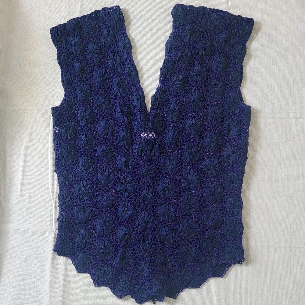 Eric Raisina (haute texture) sleeveless top - Navy blue - Women's Size M